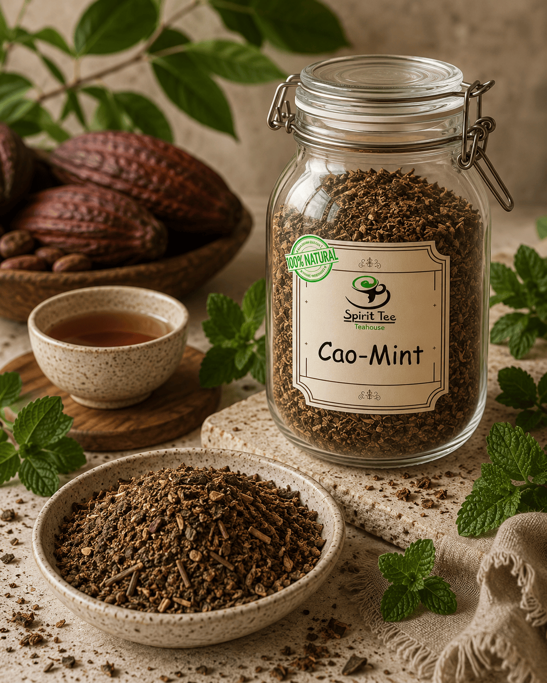 Cao-mint tea